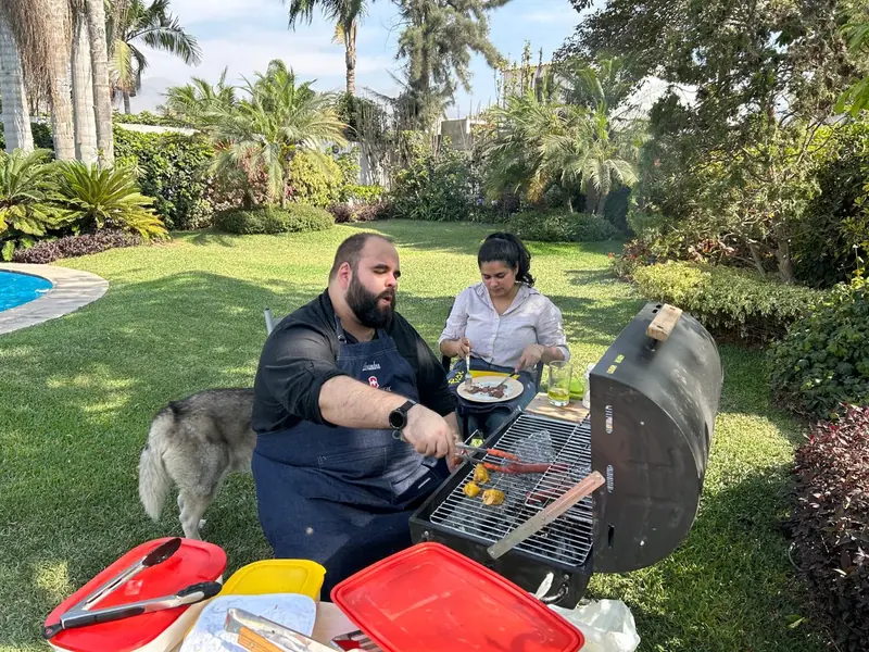 Renzo at a BBQ with friends, December 2023