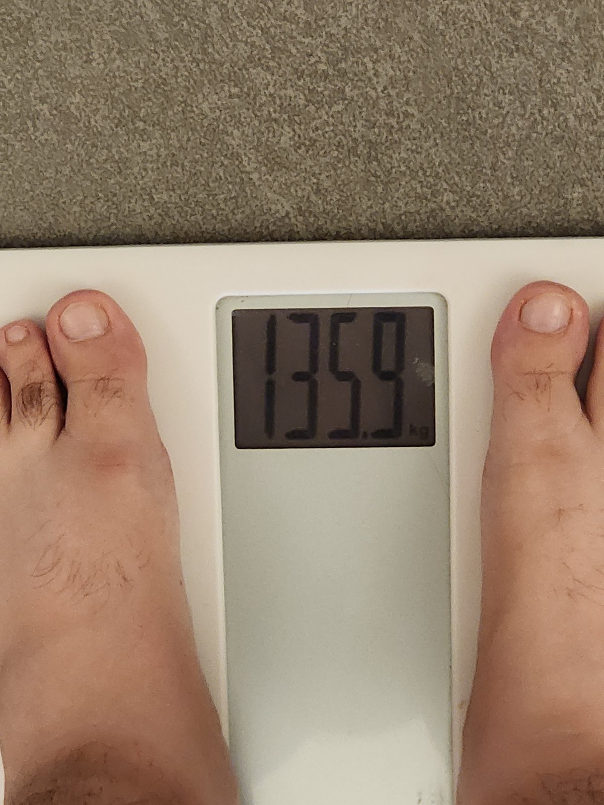 Scale reading 135.6kg — March 2024